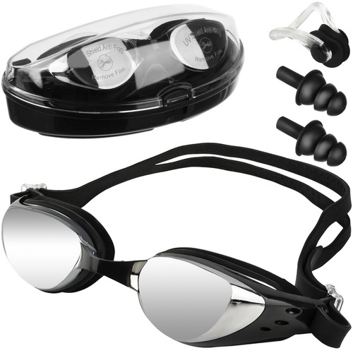 Ochelari de Înot cu Protecție UV și Anti-Ceață, Dopuri Urechi și Clește Nas, Carcasă Inclusă, Dimensiuni 17x3.3 cm