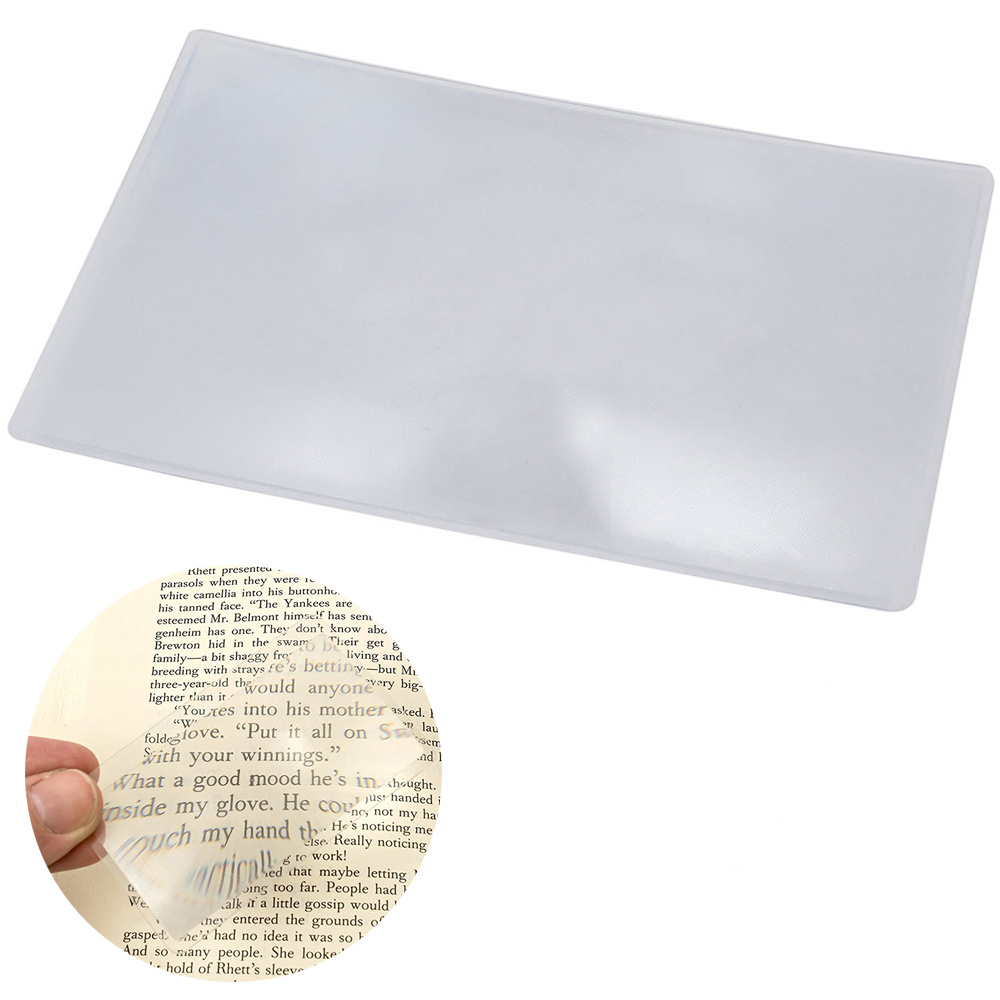 Lupă de Citire Fresnel în Format Card, 13.5cm x 9.5cm, Mărire Variabilă 1x - 5x
