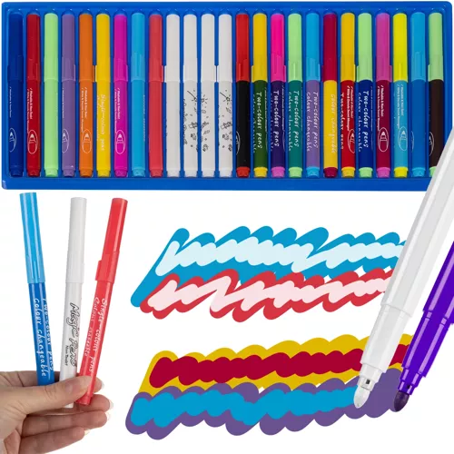 Set de markere magice pentru schimbarea culorilor, 25 de bucăți, cu cerneală invizibilă și efect 3D